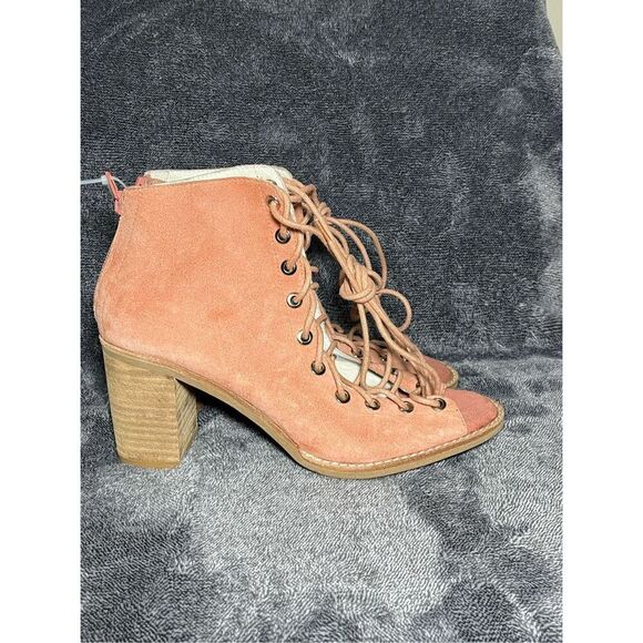 Free People Shoes - Jeffrey Campbell X Free People Women 8.5 Sandal Pink Leather Block Heel Lace Up